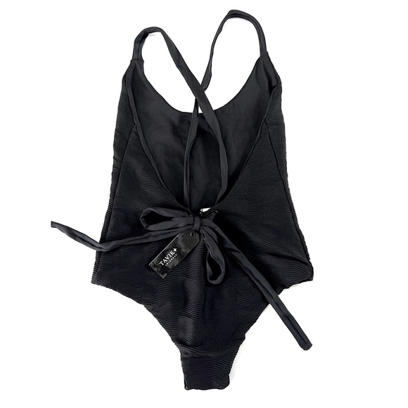 TAVIK Sicily One Piece Textured Amalfi Black Swimsuit Size S